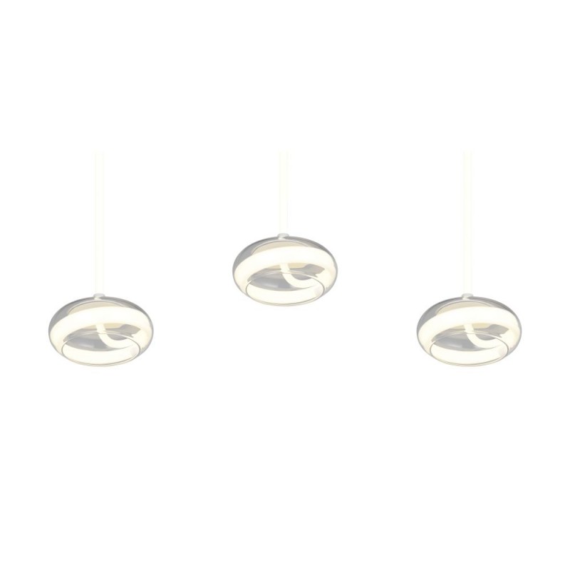 Trio-337810331 - Tarsia - White 3 Light LED over Island Fitting with Clear Glass