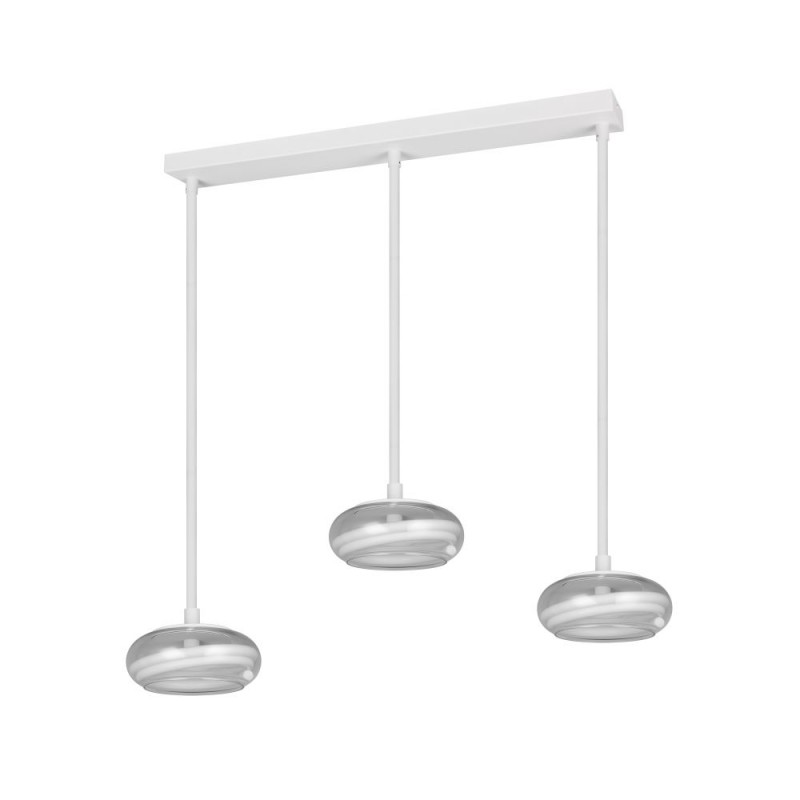 Trio-337810331 - Tarsia - White 3 Light LED over Island Fitting with Clear Glass