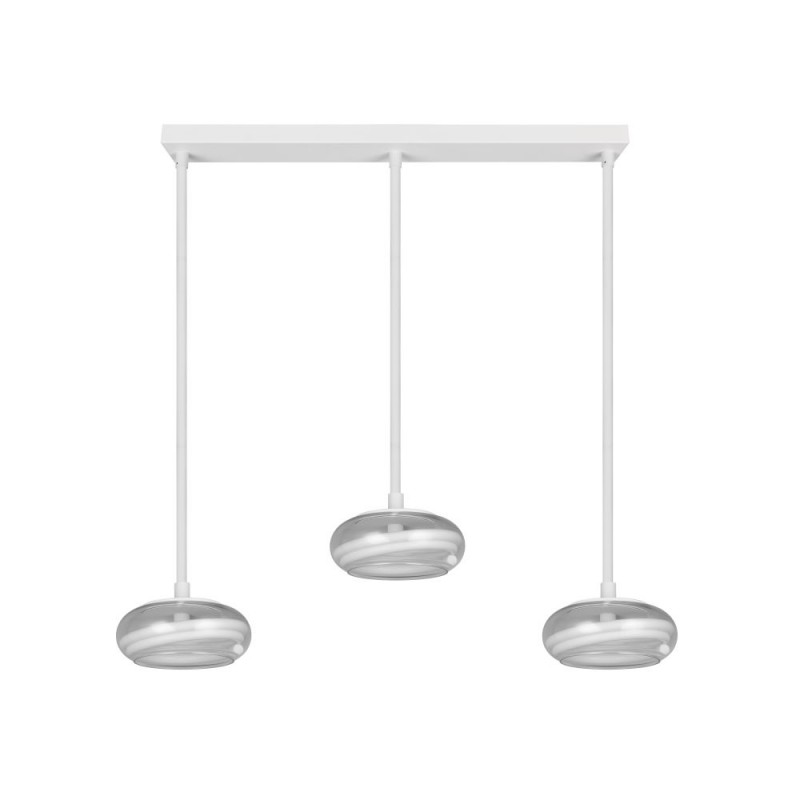 Trio-337810331 - Tarsia - White 3 Light LED over Island Fitting with Clear Glass