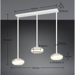 Tarsia - White 3 Light LED over Island Fitting with Clear Glass