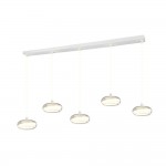 Tarsia - White 5 Light LED over Island Fitting with Clear Glass