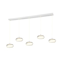 Tarsia - White 5 Light LED over Island Fitting with Clear Glass