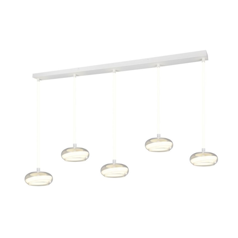 Trio-337810531 - Tarsia - White 5 Light LED over Island Fitting with Clear Glass