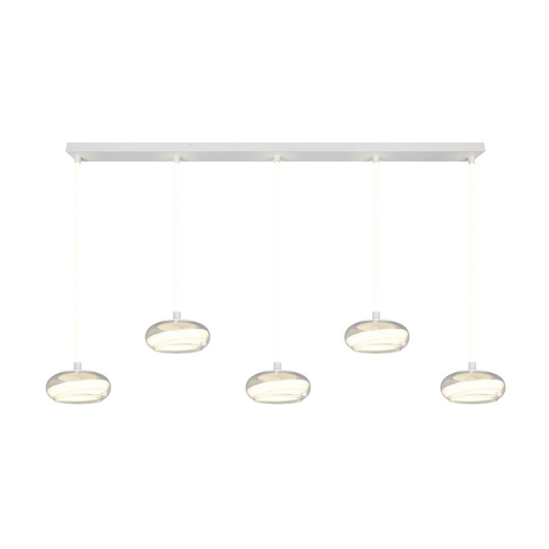 Trio-337810531 - Tarsia - White 5 Light LED over Island Fitting with Clear Glass