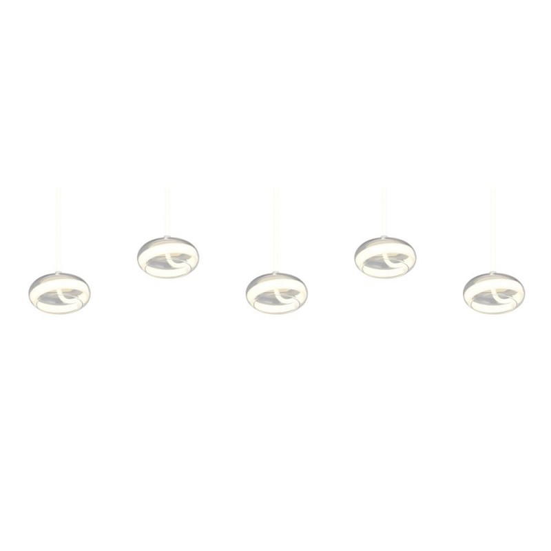 Trio-337810531 - Tarsia - White 5 Light LED over Island Fitting with Clear Glass