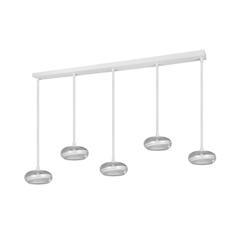 Trio-337810531 - Tarsia - White 5 Light LED over Island Fitting with Clear Glass