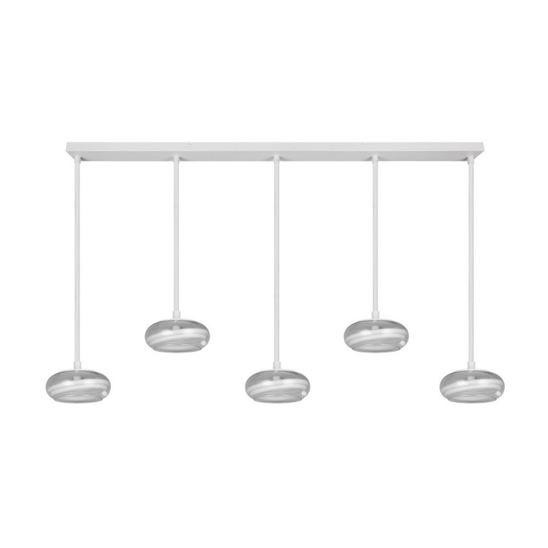 Trio-337810531 - Tarsia - White 5 Light LED over Island Fitting with Clear Glass