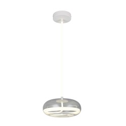 Tarsia - White LED Pendant with Clear Glass Ø 40 cm