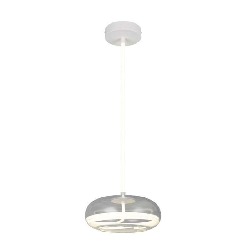 Trio-337819131 - Tarsia - White LED Pendant with Clear Glass Ø 40 cm
