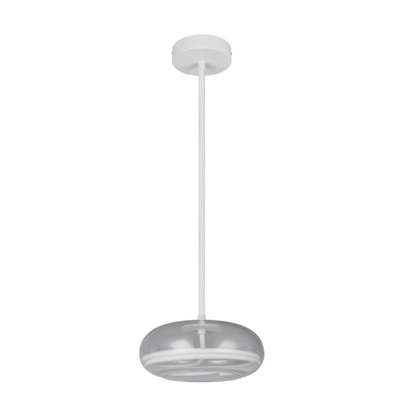 Trio-337819131 - Tarsia - White LED Pendant with Clear Glass Ø 40 cm