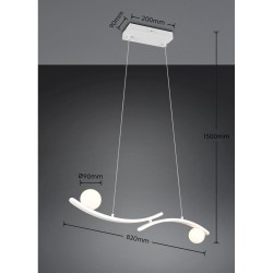 Napoli - Matt White CCT over Island Fitting with White Glass Shade