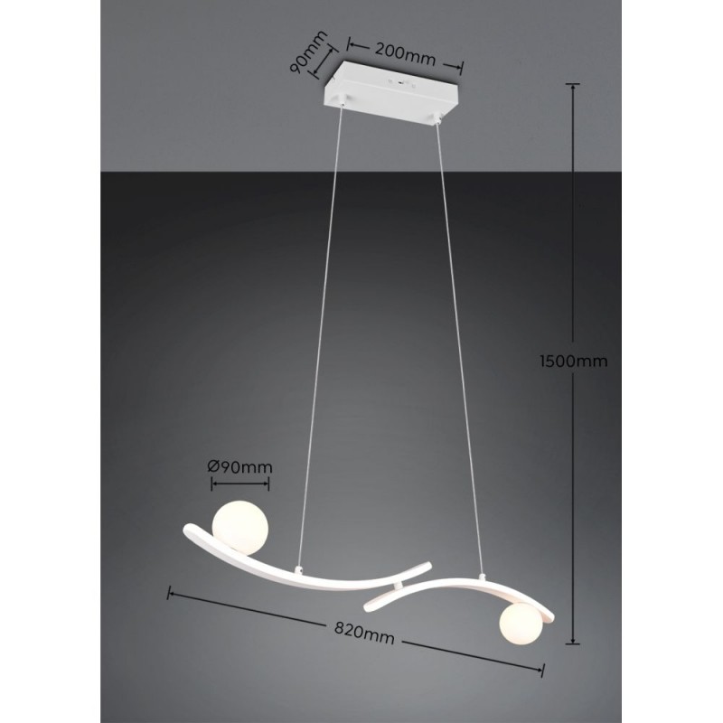 Trio-337910231 - Napoli - Matt White CCT over Island Fitting with White Glass Shade