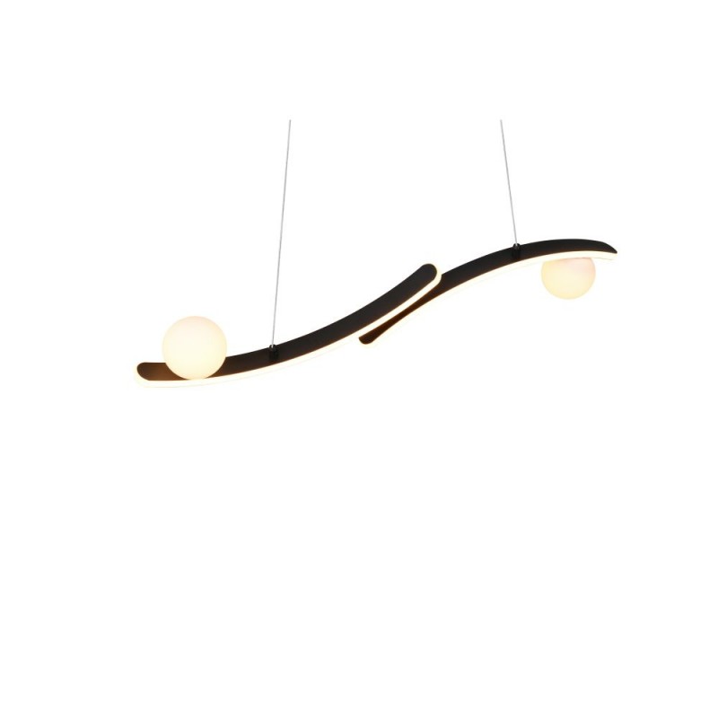 Trio-337910232 - Napoli - Matt Black CCT over Island Fitting with White Glass Shade