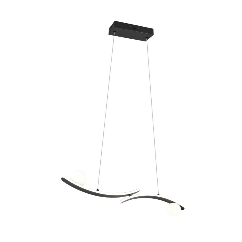 Trio-337910232 - Napoli - Matt Black CCT over Island Fitting with White Glass Shade