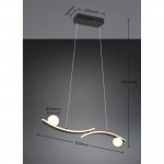 Napoli - Matt Black CCT over Island Fitting with White Glass Shade
