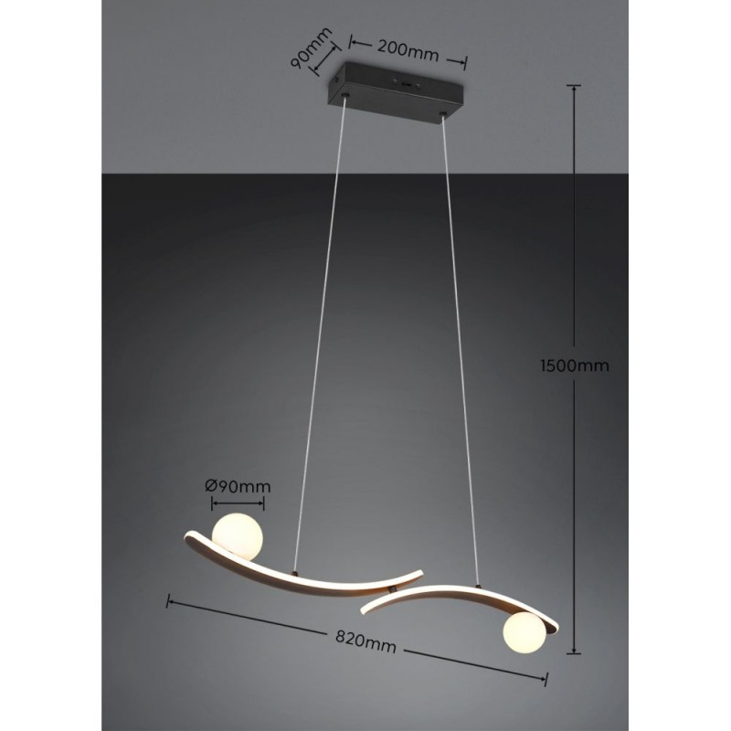 Trio-337910232 - Napoli - Matt Black CCT over Island Fitting with White Glass Shade