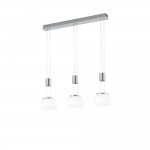 Madison - Matt Nickel 3 Light over Island Fitting with White Glass