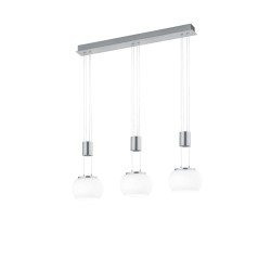 Madison - Matt Nickel 3 Light over Island Fitting with White Glass
