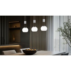 Madison - Matt Nickel 3 Light over Island Fitting with White Glass