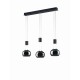 Trio-342010332 - Madison - Matt Black 3 Light over Island Fitting with Smoked Glass