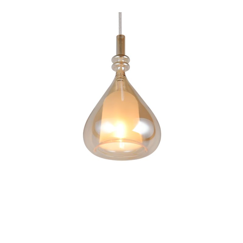 Trio-349400113 - Aldea - White Pendant with Amber & White Glass ∅ 12 cm
