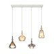 Trio-349400417 - Aldea - White 4 Light over Island Fitting with Decorative Glass
