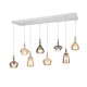 Trio-349400817 - Aldea - White 8 Light over Island Fitting with Decorative Glass