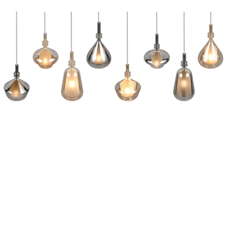 Trio-349400817 - Aldea - White 8 Light over Island Fitting with Decorative Glass