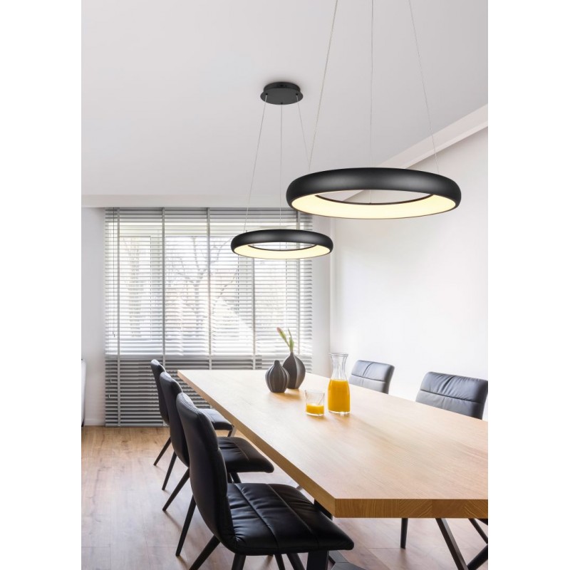 Trio-349616032 - Cardona - Matt Black CCT Pendant ∅ 62 cm