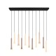 Trio-352011117 - Fiato - Matt Black 11 Light CCT over Island Fitting with Multicolour Shades