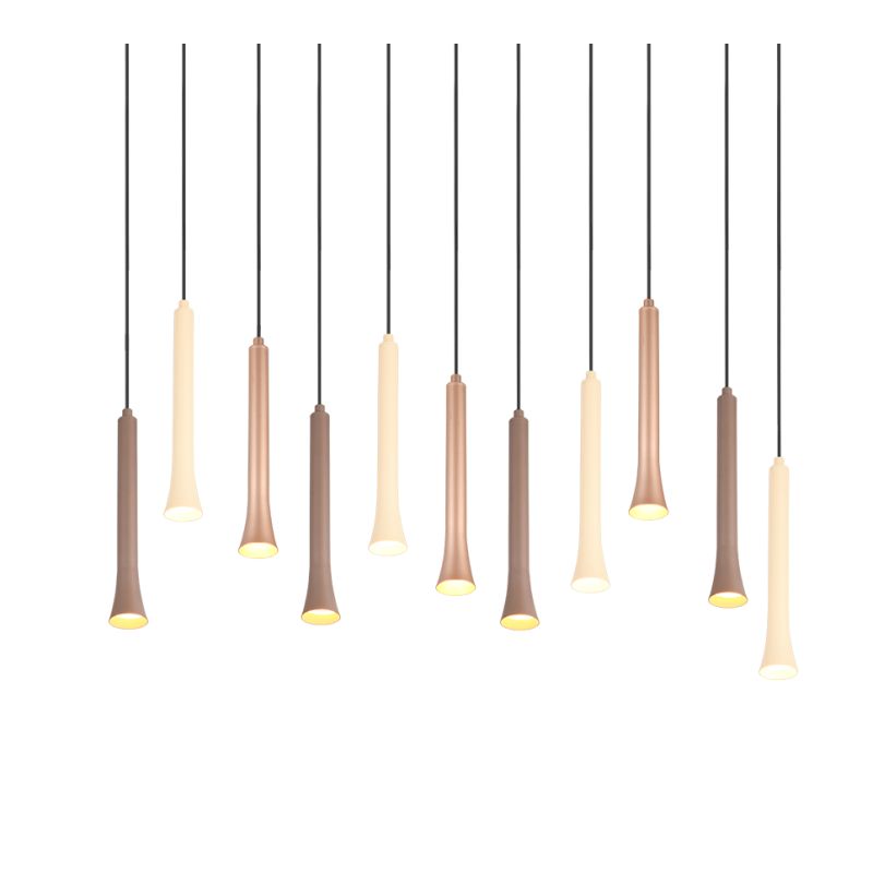 Trio-352011117 - Fiato - Matt Black 11 Light CCT over Island Fitting with Multicolour Shades