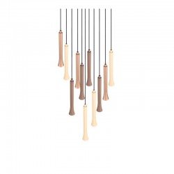 Fiato - Matt Black 11 Light CCT Cluster Pendant with Multicolour Shades Fiato - Matt Black 11 Light CCT Cluster Pendant with Multicolour Shades