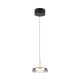 - Celeste - Black & Wood LED Pendant with Smoked Glass Trio-354910132 - Celeste - Black & Wood LED Pendant with Smoked Glass