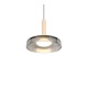 - Celeste - Black & Wood LED Pendant with Smoked Glass Trio-354910132 - Celeste - Black & Wood LED Pendant with Smoked Glass