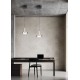 - Celeste - Black & Wood LED Pendant with Smoked Glass Trio-354910132 - Celeste - Black & Wood LED Pendant with Smoked Glass