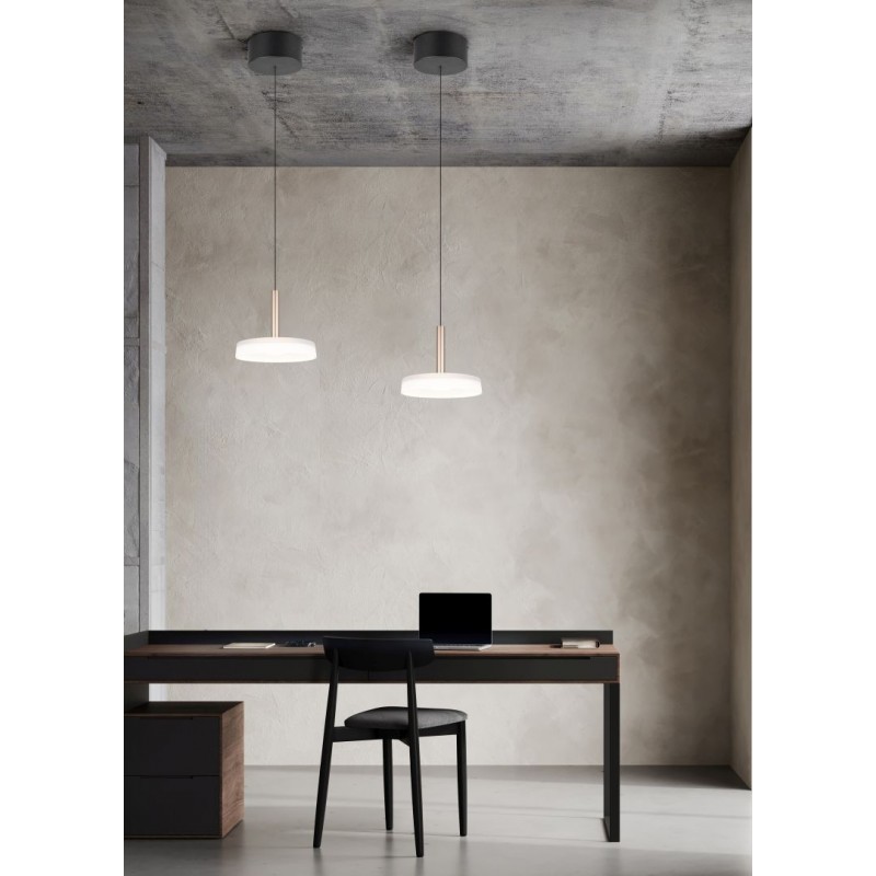 Trio-354910165 - Celeste - Black & Coffee LED Pendant with White Glass