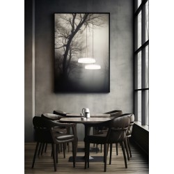 Celeste - Black & Coffee LED Pendant with White Glass