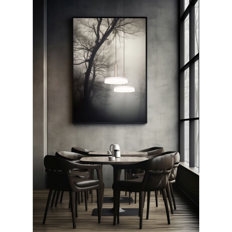 Trio-354910165 - Celeste - Black & Coffee LED Pendant with White Glass