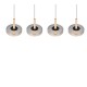 Trio-354910432 - Celeste - Black & Wood 4 Light LED over Island Fitting with Smoked Glass