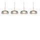 Trio-354910432 - Celeste - Black & Wood 4 Light LED over Island Fitting with Smoked Glass
