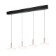Trio-354910465 - Celeste - Black & Coffee 4 Light LED over Island Fitting with White Glass
