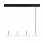 Celeste - Black & Coffee 4 Light LED over Island Fitting with White Glass Celeste - Black & Coffee 4 Light LED over Island Fitting with White Glass