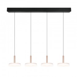 Celeste - Black & Coffee 4 Light LED over Island Fitting with White Glass Celeste - Black & Coffee 4 Light LED over Island Fitting with White Glass