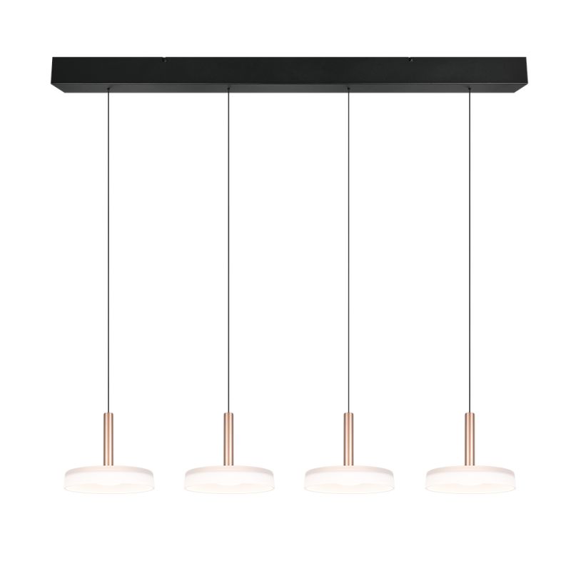 Trio-354910465 - Celeste - Black & Coffee 4 Light LED over Island Fitting with White Glass