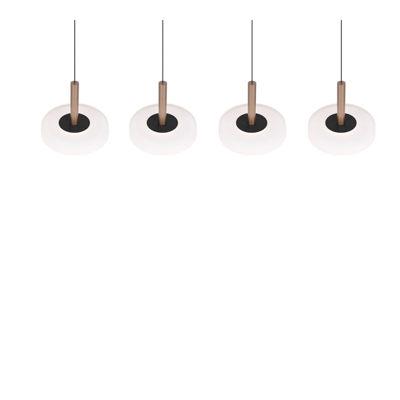 Trio-354910465 - Celeste - Black & Coffee 4 Light LED over Island Fitting with White Glass