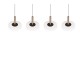 Trio-354910465 - Celeste - Black & Coffee 4 Light LED over Island Fitting with White Glass