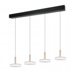 Celeste - Black & Coffee 4 Light LED over Island Fitting with White Glass Celeste - Black & Coffee 4 Light LED over Island Fitting with White Glass