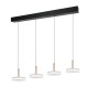 Trio-354910465 - Celeste - Black & Coffee 4 Light LED over Island Fitting with White Glass