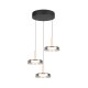 - Celeste - Black & Wood 3 Light LED Cluster Pendant with Smoked Glass Trio-354930332 - Celeste - Black & Wood 3 Light LED Cluster Pendant with Smoked Glass