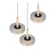 - Celeste - Black & Wood 3 Light LED Cluster Pendant with Smoked Glass Trio-354930332 - Celeste - Black & Wood 3 Light LED Cluster Pendant with Smoked Glass